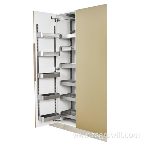 Kitchen multi-layer pull-out food cabinets